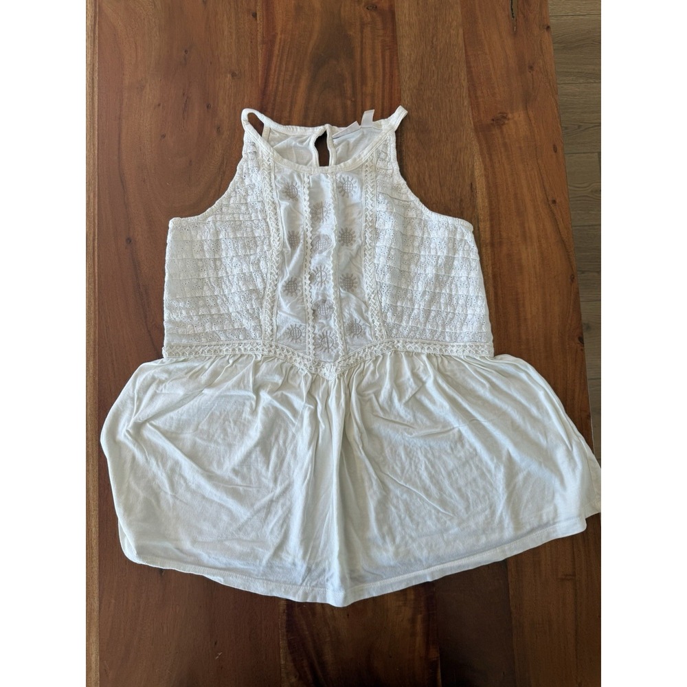 LOGO Lavish by Lori Goldstein Cotton Modal Tank with embroidery  Cream‎ Small